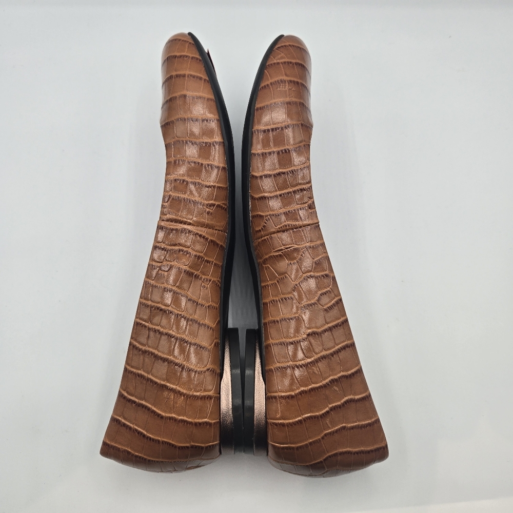 Vionic Brown Croc-Embossed Ballet Flats - Picture 7 of 8